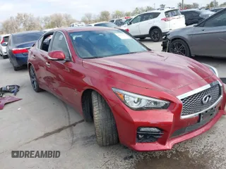 2015 Infiniti Q50 with VIN JN1BV7AP1FM347808, listed as a IAAI auction lot 41781327 with 57,140 mi miles. Bid and sale history available at carsss.com. Image 1.