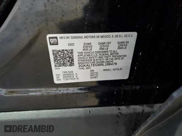 2024 GMC Terrain SLE z VIN 3GKALTEG6RL199479, wystawiony jako Copart lot #46661305 z przebiegiem 13 829 mil mil oraz Szkoda całkowita • Salvage title. Historia ofert i sprzedaży dostępna na DreamBid. Obrazek 12.