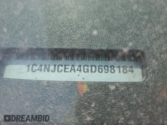 2016 Jeep Compass Latitude с VIN 1C4NJCEA4GD698184, выставлен на аукционе Copart как лот 53086985 с пробегом 129 643 миль миль и Списание • Salvage title. История ставок и продаж доступна на DreamBid. Изображение 12.