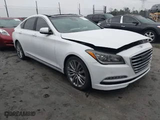 2015 Hyundai Genesis 5.0L with VIN KMHGN4JF0FU043700, listed as a IAAI auction lot 41527863 with 110,520 mi miles. Bid and sale history available at carsss.com. Image 1.