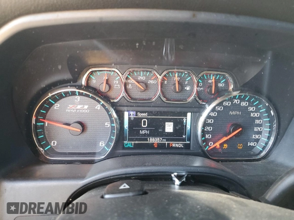 2017 Chevrolet Silverado 1500 LTZ with VIN 3GCUKSECXHG429437, listed as a Copart auction lot 50820385 with 188,357 mi miles and Salvage Title. Bid and sale history available at DreamBid. Image 9.