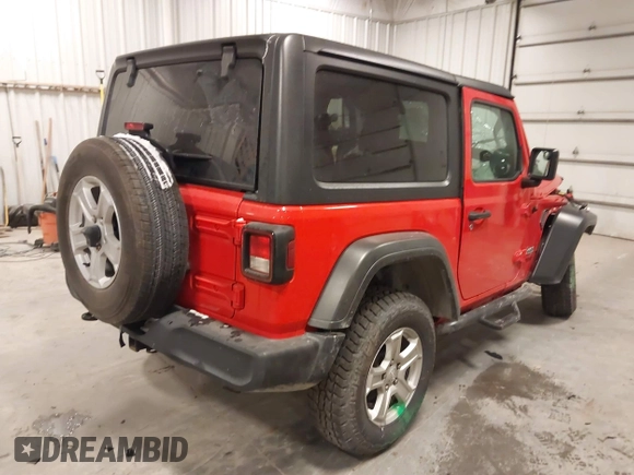 2019 Jeep Wrangler Sport S with VIN 1C4GJXAG4KW646013, listed as a IAAI auction lot 41556750 with 44,911 mi miles and . Bid and sale history available at DreamBid. Image 4.