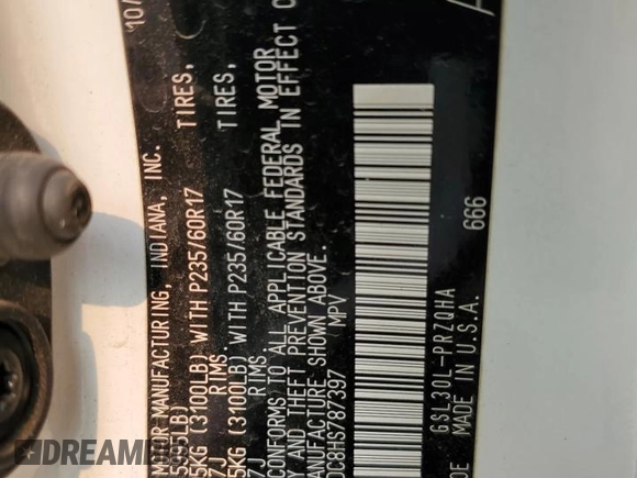 2017 Toyota Sienna XLE Auto Access Seat с VIN 5TDYZ3DC8HS787397, выставлен на аукционе Copart как лот 58958885 с пробегом 120 838 миль миль и Списание • Salvage title. История ставок и продаж доступна на DreamBid. Изображение 13.