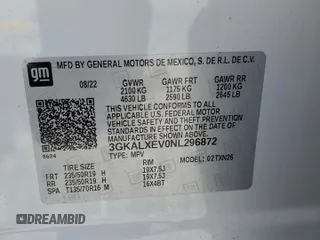 2022 GMC Terrain Denali with VIN 3GKALXEV0NL296872, listed as a Copart auction lot 55835885 with 24,015 mi miles and Salvage title. Bid and sale history available at DreamBid. Image 13.