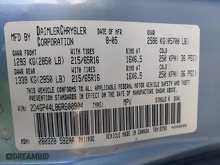 2006 Dodge Grand Caravan SXT with VIN 2D4GP44L86R600904, listed as a IAAI auction lot 41645249 with 153,192 mi miles. Bid and sale history available at carsss.com. Image 9.