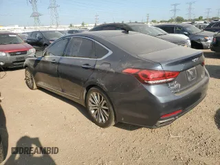 2017 Genesis G80 3.8L with VIN KMHGN4JE9HU185814, listed as a Copart auction lot 70239184 with 90,836 mi miles and Salvage Title. Bid and sale history available at carsss.com. Image 2.