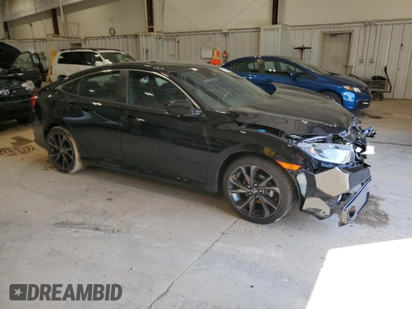 2020 Honda Civic Sedan Sport with VIN 2HGFC2F83LH557058, listed as a Copart auction lot 50556035 with 64,859 mi miles and Salvage Title. Bid and sale history available at carsss.com. Image 4.