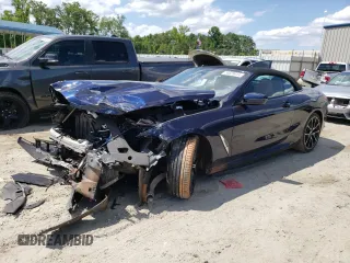 2022 BMW 8 Series 840i with VIN WBADZ2C09NCJ99129, listed as a Copart auction lot 58639014 with 26,194 mi miles and Salvage Title. Bid and sale history available at carsss.com. Image 1.