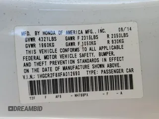 2015 Honda Accord EX-L with VIN 1HGCR2F8XFA012690, listed as a Copart auction lot 57236015 with 62,606 mi miles and Non repairable. Bid and sale history available at DreamBid. Image 13.
