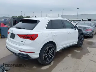 2021 Audi Q3 S line Premium with VIN WA1DECF38M1075416, listed as a IAAI auction lot 41582497 with 78,417 mi miles. Bid and sale history available at carsss.com. Image 4.