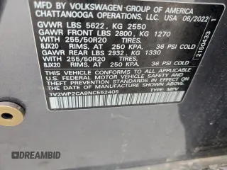 2022 Volkswagen Atlas SE with VIN 1V2WP2CA8NC552405, listed as a Copart auction lot 64034224 with 26,759 mi miles and Clean title. Bid and sale history available at DreamBid. Image 15.