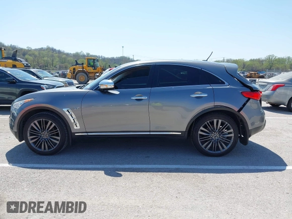 2015 Infiniti QX70 with VIN JN8CS1MW1FM481233, listed as a IAAI auction lot 41976458 with 134,875 mi miles and . Bid and sale history available at DreamBid. Image 14.