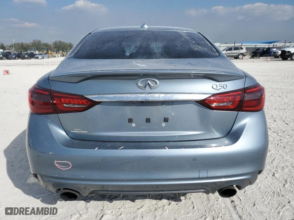 2018 Infiniti Q50 3.0t LUXE with VIN JN1EV7APXJM351555, listed as a Copart auction lot 44037805 with 90,061 mi miles and Salvage Title. Bid and sale history available at carsss.com. Image 6.