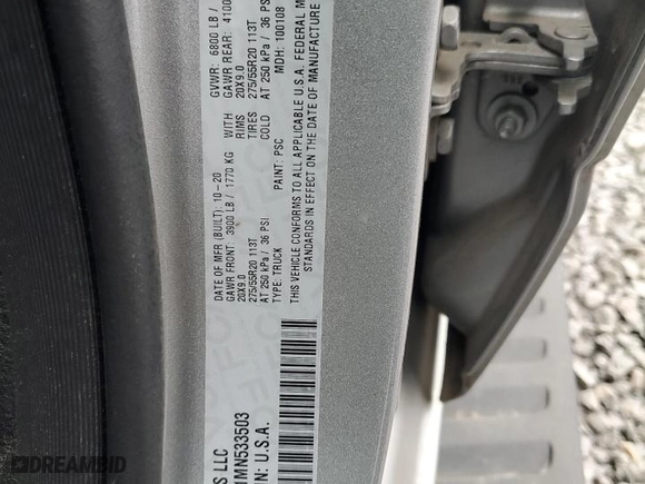2021 Ram 1500 Big Horn with VIN 1C6RRFBG1MN533503, listed as a Copart auction lot 42925105 with 45,906 mi miles and Salvage Title. Bid and sale history available at carsss.com. Image 12.