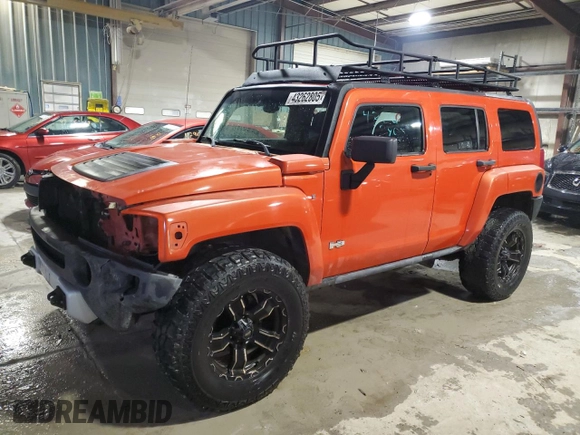 2008 Hummer H3 SUV with VIN 5GTEN13E488103030, listed as a Copart auction lot 43262805 with 168,950 mi miles and Salvage Title. Bid and sale history available at carsss.com. Image 1.