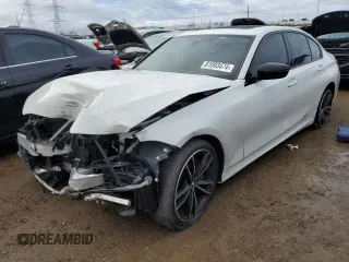 2021 BMW 3 Series M340i xDrive with VIN 3MW5U9J08M8B49696, listed as a Copart auction lot 81893474 with 0 mi miles and Salvage Title. Bid and sale history available at carsss.com. Image 1.