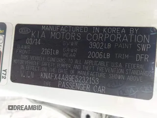 2014 Kia Forte EX with VIN KNAFX4A89E5232153, listed as a IAAI auction lot 41902512 with 133,978 mi miles. Bid and sale history available at carsss.com. Image 9.