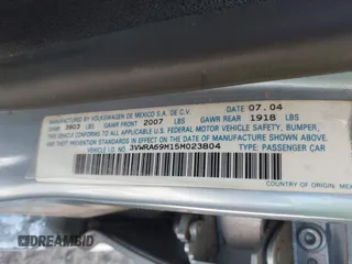2005 Volkswagen Jetta GL с VIN 3VWRA69M15M023804, выставлен на аукционе IAAI как лот 42803163 с пробегом 133 701 миль миль и . История ставок и продаж доступна на DreamBid. Изображение 9.