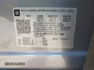 2019 GMC Terrain SLE with VIN 3GKALMEV7KL197959, listed as a IAAI auction lot 40199715 with 73,634 mi miles. Bid and sale history available at carsss.com. Image 9.