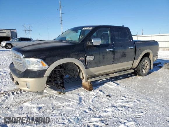 2013 Ram 1500 Laramie Longhorn with VIN 1C6RR7PT8DS606721, listed as a Copart auction lot 44398405 with 137,536 mi miles and Salvage title. Bid and sale history available at DreamBid. Image 1.
