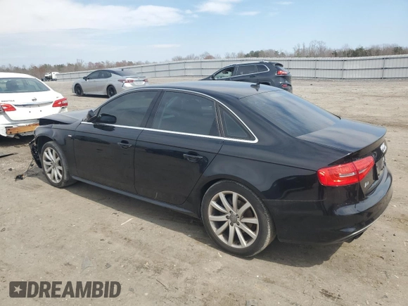 2014 Audi A4 Premium with VIN WAUBFAFL1EN030856, listed as a Copart auction lot 51037435 with 95,190 mi miles and Salvage Title. Bid and sale history available at carsss.com. Image 2.