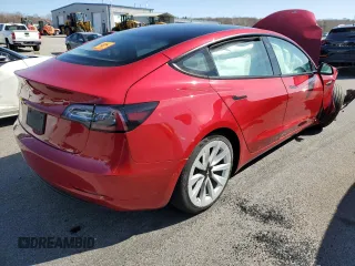 2022 Tesla Model 3 with VIN 5YJ3E1EA8NF187289, listed as a Copart auction lot 51070155 with 106,072 mi miles and Salvage Title. Bid and sale history available at carsss.com. Image 3.