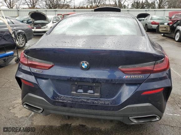 2020 BMW 8 Series M850i with VIN WBAGV8C02LCE55493, listed as a Copart auction lot 47229635 with 0 mi miles and Salvage Title. Bid and sale history available at carsss.com. Image 6.