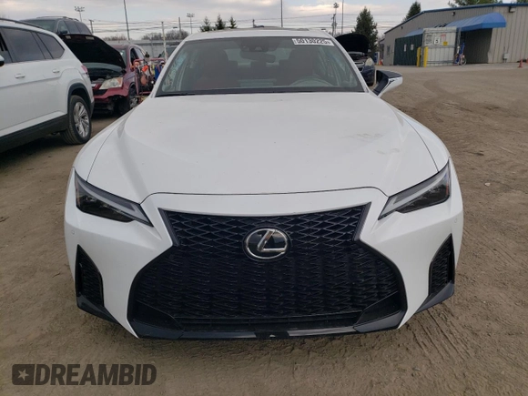 2023 Lexus IS with VIN JTHGZ1E20P5031121, listed as a Copart auction lot 50130225 with 7,685 mi miles and Salvage Title. Bid and sale history available at carsss.com. Image 5.