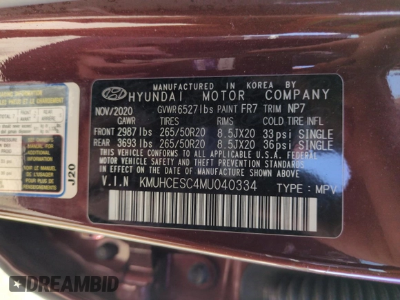 2021 Genesis GV80 with VIN KMUHCESC4MU040334, listed as a Copart auction lot 53325965 with 70,408 mi miles and Salvage title. Bid and sale history available at DreamBid. Image 14.