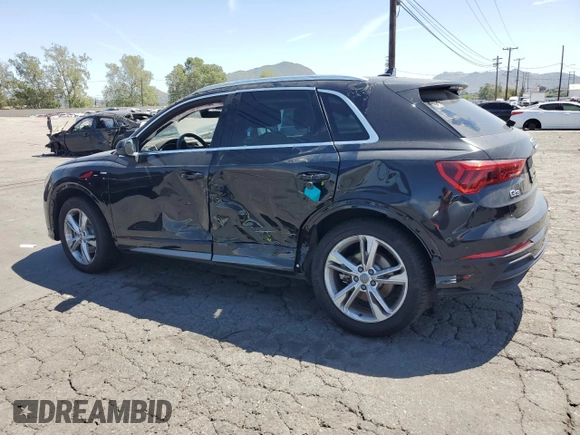 2020 Audi Q3 S line Premium z VIN WA1DECF35L1117748, wystawiony jako Copart lot #52718865 z przebiegiem 33 846 mil mil oraz Czysty tytuł • Clean title. Historia ofert i sprzedaży dostępna na DreamBid. Obrazek 2.