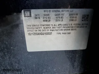 2016 Chevrolet Impala LS with VIN 1G11Z5SAXGU163537, listed as a Copart auction lot 46930175 with 284,338 mi miles and Clean Title. Bid and sale history available at carsss.com. Image 12.