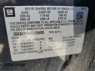 2012 GMC Terrain SLE-2 z VIN 2GKALSEK4C6159685, wystawiony jako Copart lot #55912435 z przebiegiem 111 574 mil mil oraz Szkoda całkowita • Salvage title. Historia ofert i sprzedaży dostępna na DreamBid. Obrazek 12.