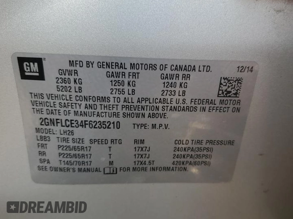 2015 Chevrolet Equinox LT with VIN 2GNFLCE34F6235210, listed as a Copart auction lot 81713384 with 88,240 mi miles and Salvage Title. Bid and sale history available at carsss.com. Image 16.