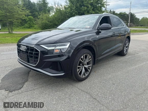2021 Audi Q8 Premium Plus z VIN WA1EVAF12MD009515, wystawiony jako Copart lot #59317645 z przebiegiem 92 309 mil mil oraz Tytuł czysty. Historia ofert i sprzedaży dostępna na DreamBid. Obrazek 2.