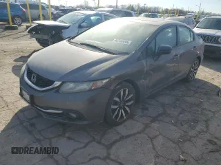 2015 Honda Civic EX-L with VIN 19XFB2F99FE224146, listed as a Copart auction lot 46740495 with 57,004 mi miles and Salvage Title. Bid and sale history available at carsss.com. Image 1.