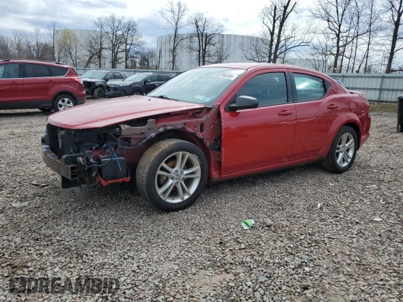 2014 Dodge Avenger SE with VIN 1C3CDZAB0EN166815, listed as a Copart auction lot 53706095 with 136,343 mi miles and Salvage Title. Bid and sale history available at carsss.com. Image 1.