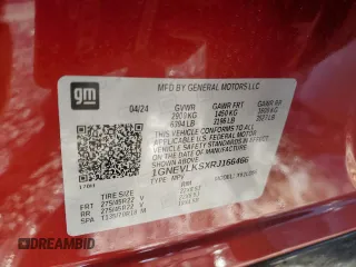 2024 Chevrolet Traverse AWD RS with VIN 1GNEVLKSXRJ166466, listed as a Copart auction lot 80691704 with 7,219 mi miles and Salvage Title. Bid and sale history available at carsss.com. Image 13.