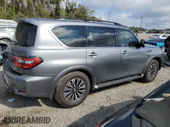 2021 Nissan Armada SL with VIN JN8AY2BA8M9370391, listed as a Copart auction lot 44118255 with 44,841 mi miles and Non Repairable. Bid and sale history available at carsss.com. Image 3.