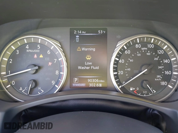 2019 Infiniti Q50 3.0t LUXE with VIN JN1EV7AP5KM514713, listed as a IAAI auction lot 41528021 with 90,306 mi miles. Bid and sale history available at carsss.com. Image 7.