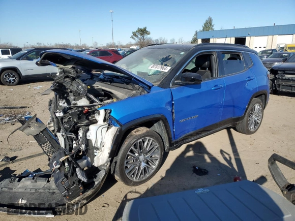 2023 Jeep Compass Limited with VIN 3C4NJDCN9PT570979, listed as a Copart auction lot 87317964 with 12,745 mi miles and Salvage Title. Bid and sale history available at carsss.com. Image 1.
