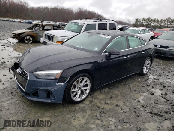 2021 Audi A5 Sportback Premium with VIN WAUABCF53MA039861, listed as a Copart auction lot 44006643 with 33,720 mi miles. Bid and sale history available at carsss.com. Image 1.