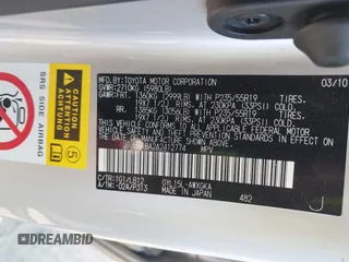 2010 Lexus RX 450h with VIN JTJBC1BA2A2412774, listed as a IAAI auction lot 42150247 with 148,920 mi miles and . Bid and sale history available at DreamBid. Image 9.