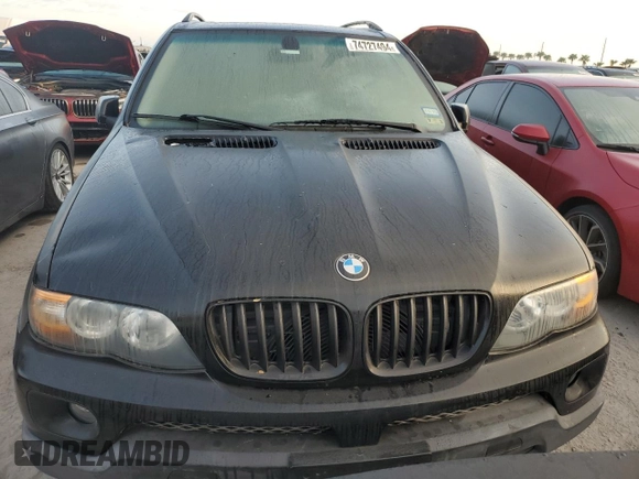 2004 BMW X5 3.0i with VIN 5UXFA13514LU25640, listed as a Copart auction lot 74727494 with 83,061 mi miles and Salvage Title. Bid and sale history available at carsss.com. Image 5.