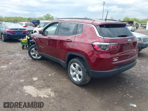 2021 Jeep Compass Latitude with VIN 3C4NJDBBXMT504993, listed as a IAAI auction lot 42181872 with 56,053 mi miles and . Bid and sale history available at DreamBid. Image 3.