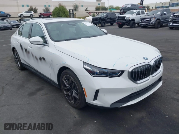 2024 BMW i5 eDrive40 with VIN WBY33FK03RCR99079, listed as a IAAI auction lot 42028540 with 28,827 mi miles and . Bid and sale history available at DreamBid. Image 1.