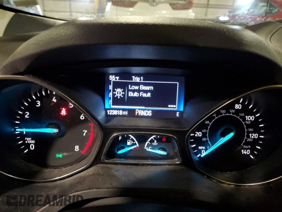 2017 Ford Escape SE with VIN 1FMCU0GD1HUD91766, listed as a Copart auction lot 45478855 with 123,818 mi miles and Salvage Title. Bid and sale history available at carsss.com. Image 9.