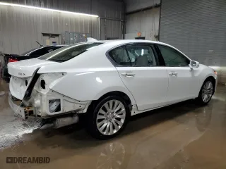 2014 Acura RLX Tech Pkg with VIN JH4KC1F58EC007386, listed as a Copart auction lot 85366634 with 124,832 mi miles and Salvage Title. Bid and sale history available at carsss.com. Image 3.