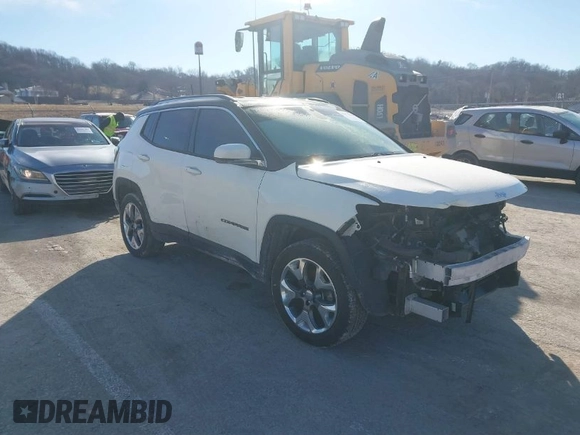 2020 Jeep Compass Limited with VIN 3C4NJDCB7LT159113, listed as a IAAI auction lot 41576805 with 75,921 mi miles and . Bid and sale history available at carsss.com. Image 1.