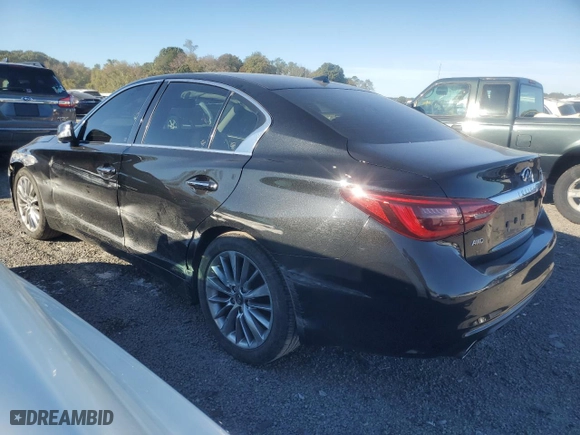 2018 Infiniti Q50 3.0t LUXE with VIN JN1EV7ARXJM440074, listed as a Copart auction lot 75623894 with 57,897 mi miles and Salvage Title. Bid and sale history available at carsss.com. Image 2.
