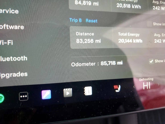 2022 Tesla Model 3 with VIN 5YJ3E1EAXNF187262, listed as a Copart auction lot 86545314 with 85,718 mi miles and Salvage Title. Bid and sale history available at DreamBid. Image 9.